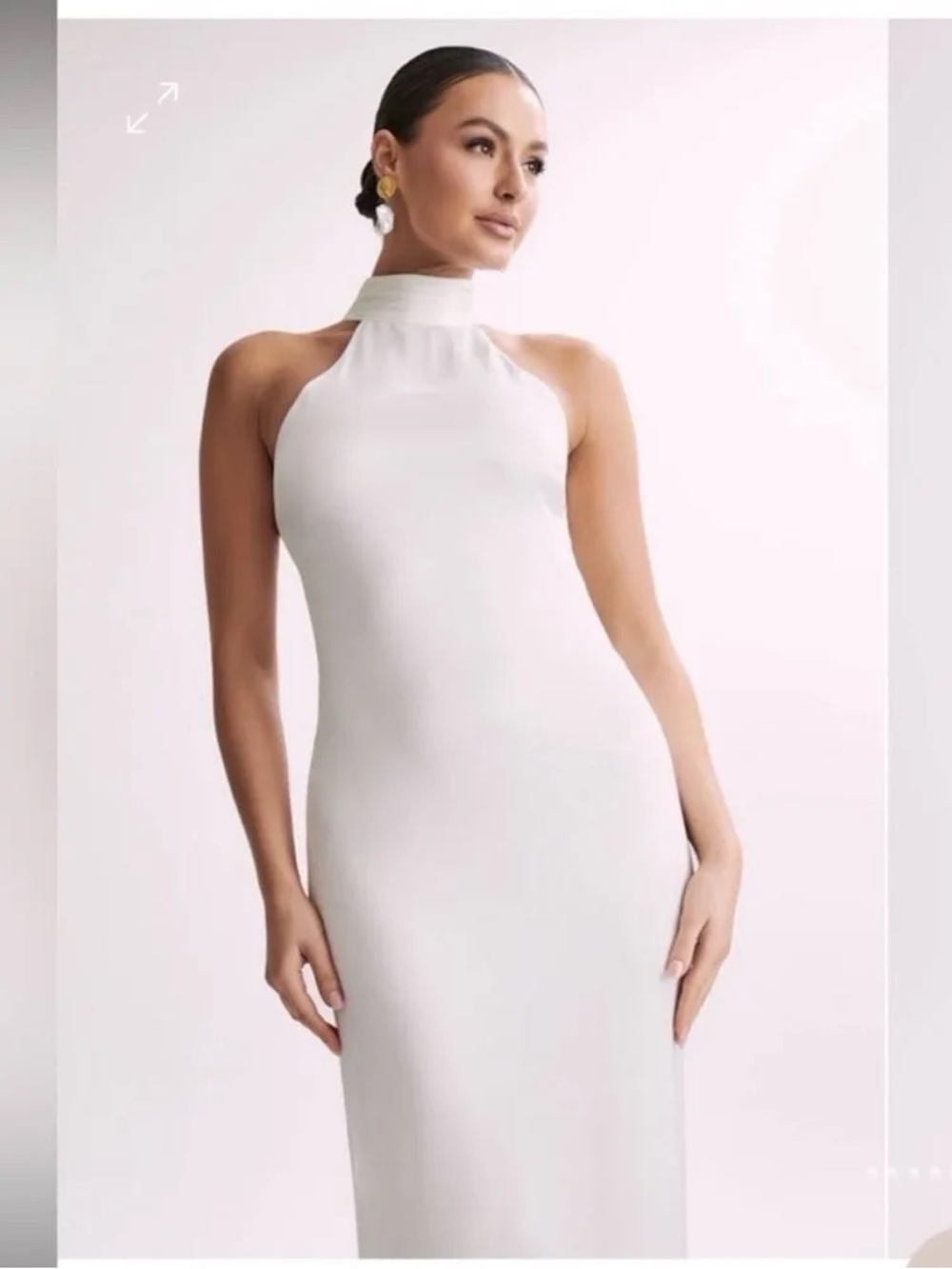 Meshki White Backless Halter Dress - Picture 2 of 4